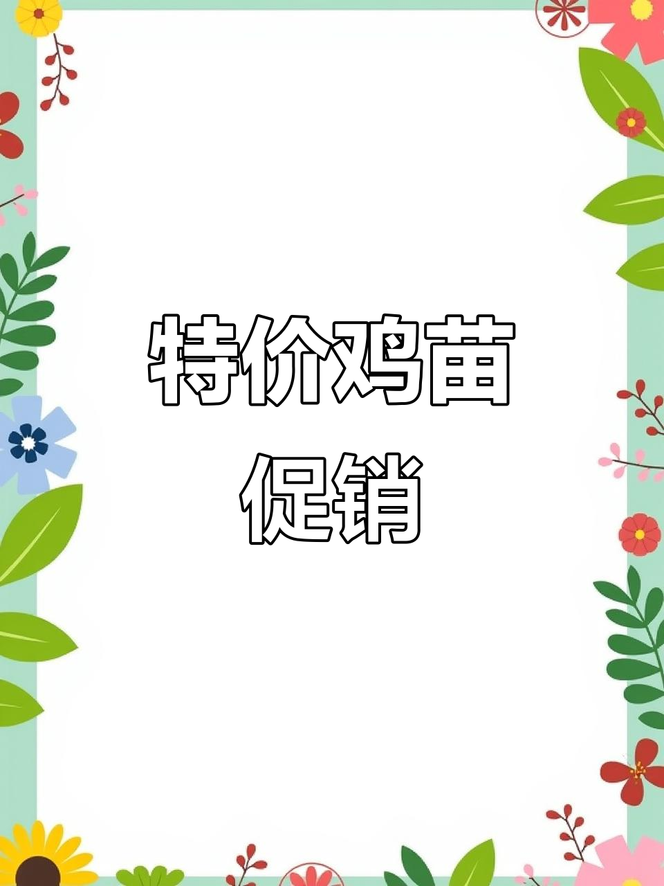 鸡苗特价,麻黄与胡须鸡条,5只仅需105元!