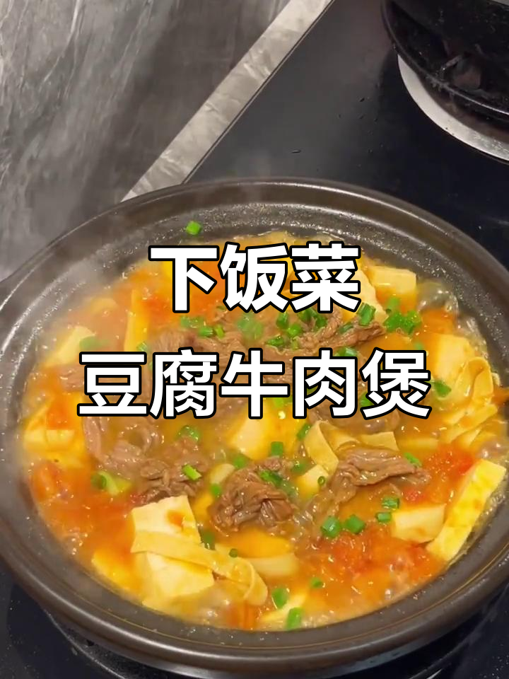 吸满汤汁的豆腐牛肉煲,家常下饭新选择