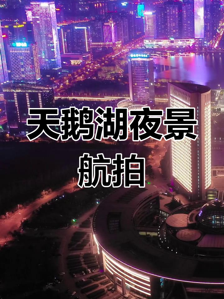 安徽合肥天鹅湖夜景航拍,美景尽收眼底
