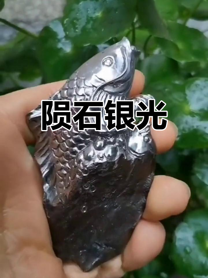 手工雕刻的富镍铁陨石,银色内芯与黑色熔壳完美融合