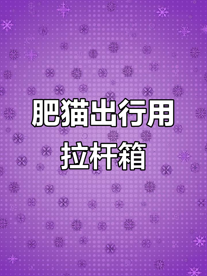 肥猫出门必备拉杆箱，十几斤重也能轻松携带