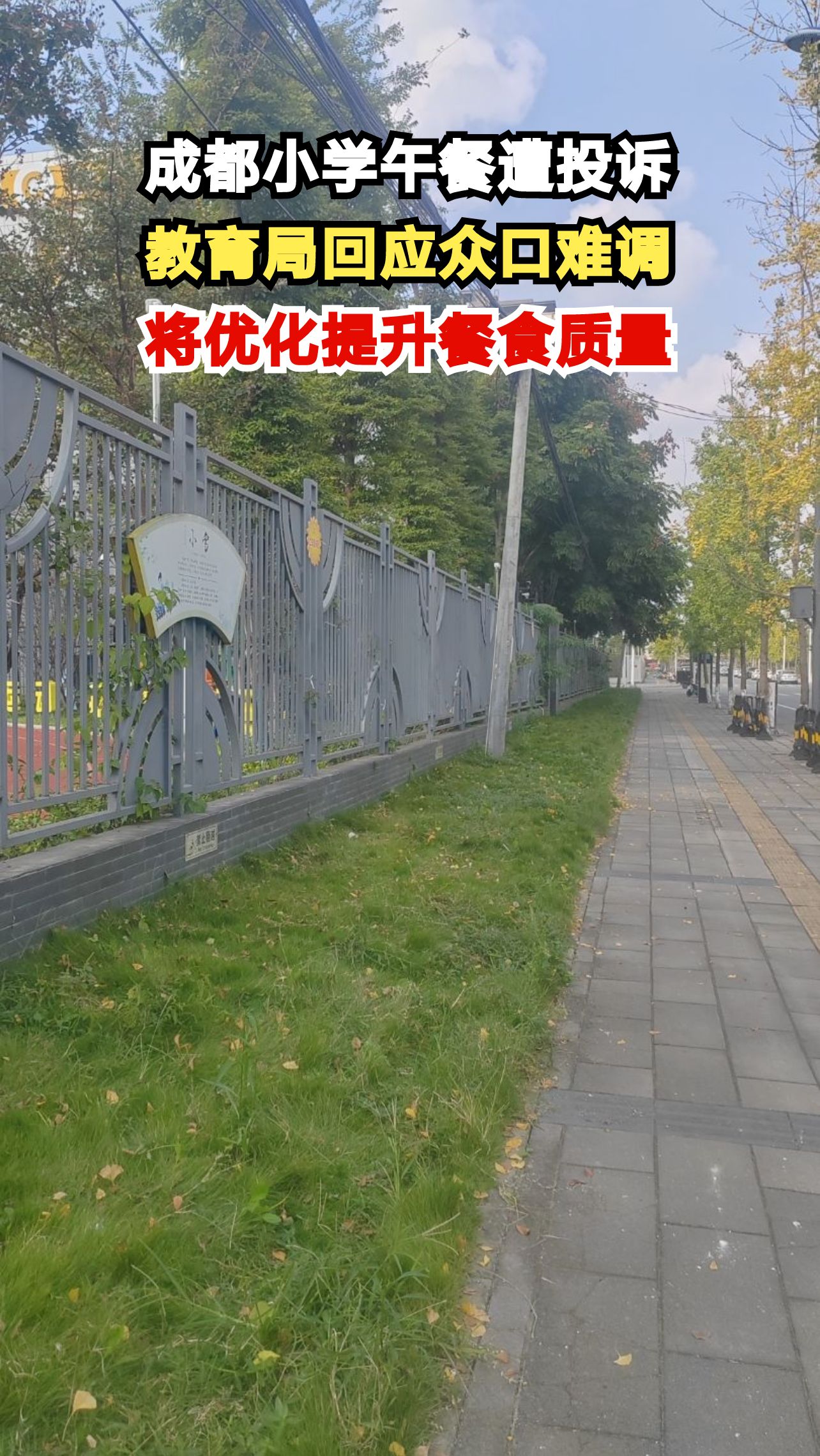 成都一小学午餐被家长投诉难吃，教育局回应：众口难调，将优化提升