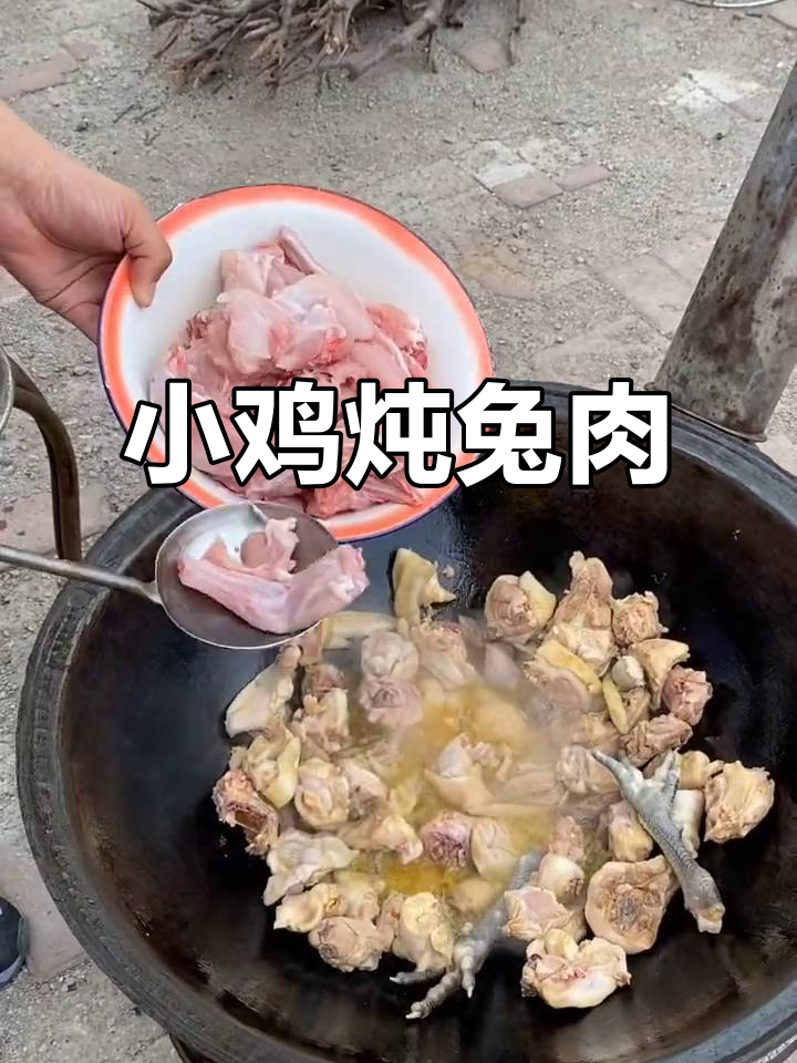 黑龙江小镇特色美食:小鸡炖兔子,慢火焖出地道美味