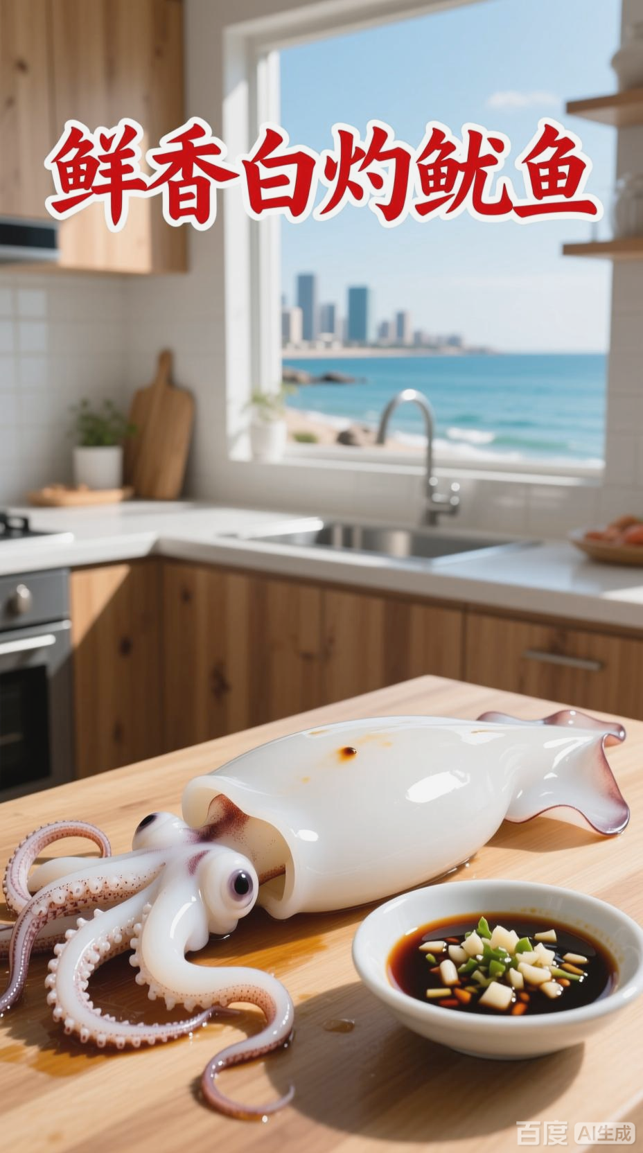 鲜香白灼鱿鱼,Q弹脆嫩超解馋