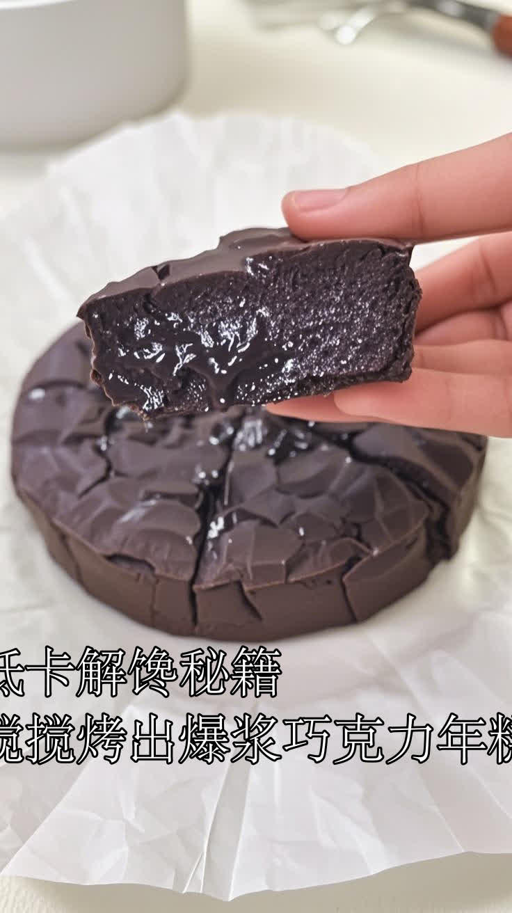 低卡解馋秘籍,搅搅烤出爆浆巧克力年糕