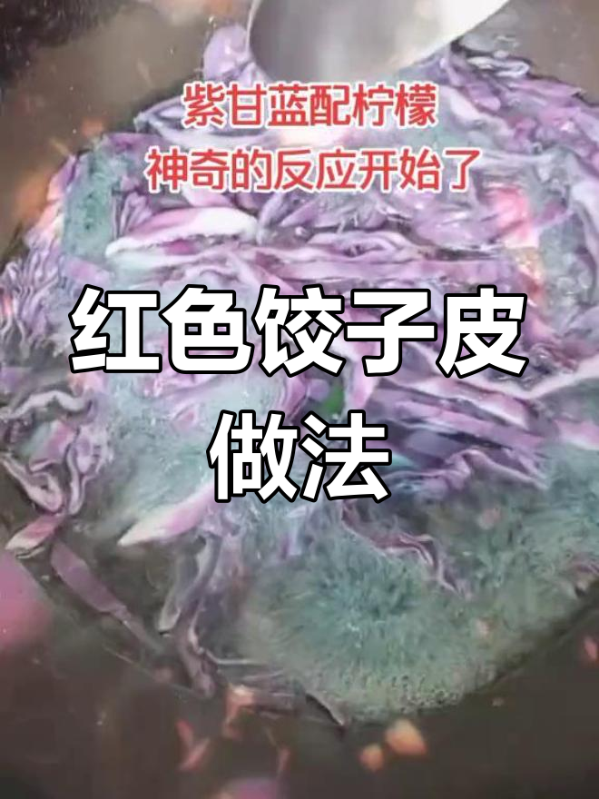 紫甘蓝柠檬汁做饺子皮,红色美味等你尝