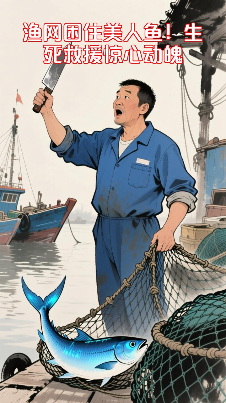 渔民卸货发现美人鱼被困渔网，众人合力生死救援却遇军方拦截