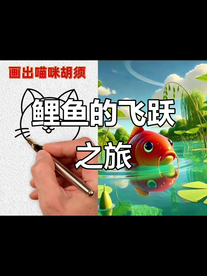 鲤鱼跃龙门,梦想成真!勇敢挑战瀑布的蜕变之路