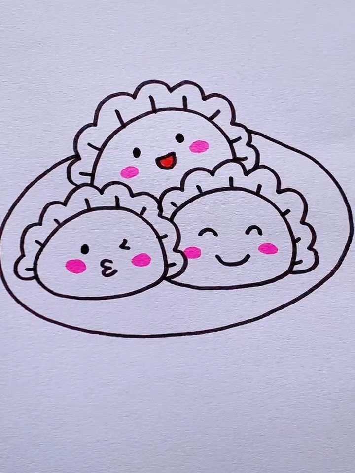 饺子这样画,简单又可爱