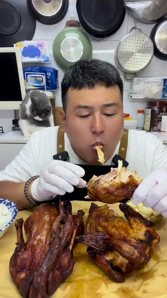 香酥鸡好吃还是香酥鸭好吃?烤鸡 烤鸭 大口吃肉超过瘾 深夜放毒系列之让你饿的睡不着 妈呀太