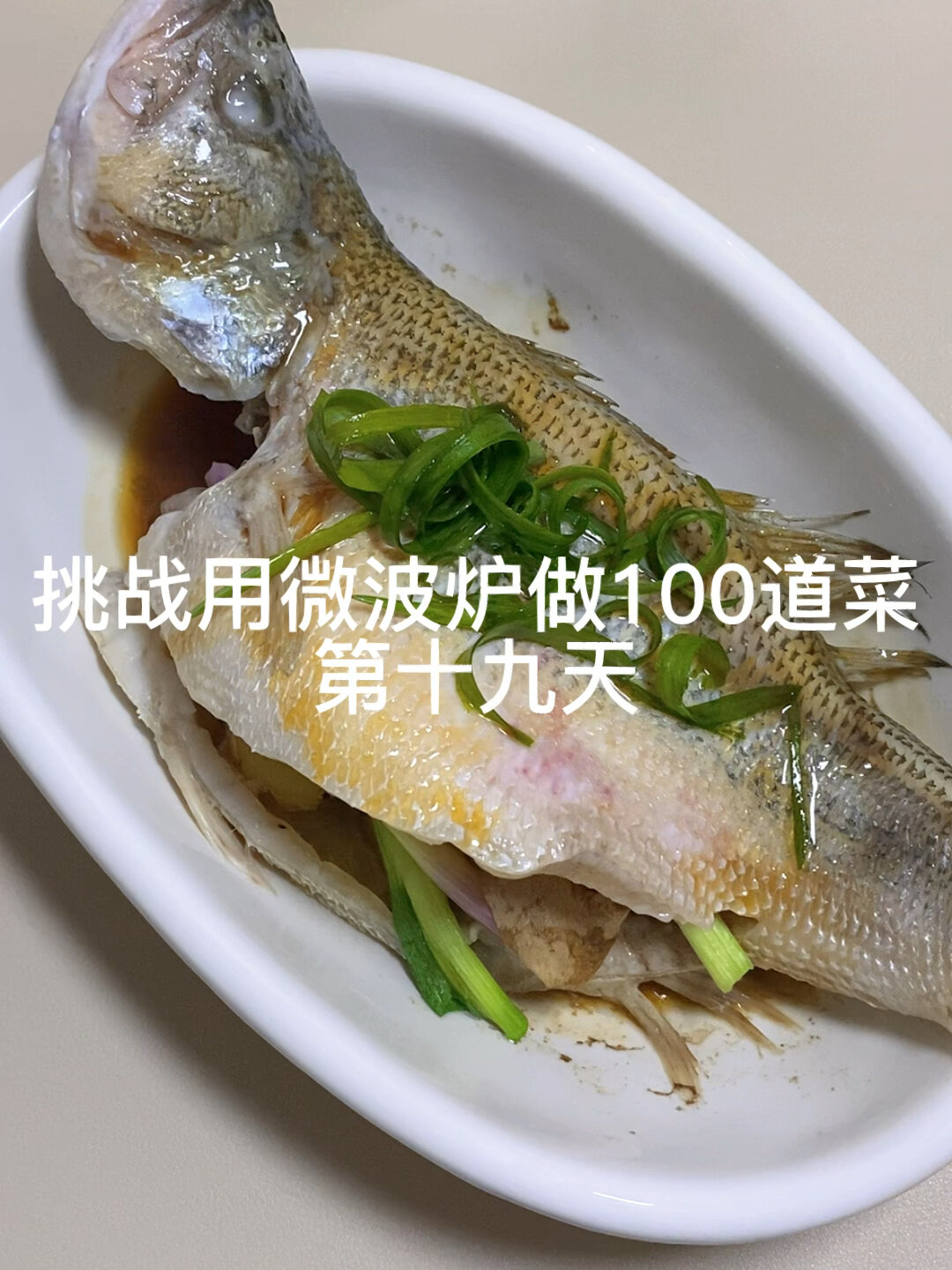 挑战用微波炉做100道才第19天 清蒸鲈鱼
