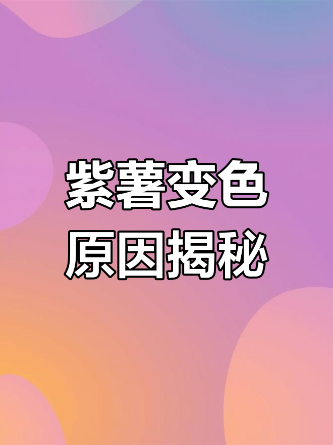 紫薯煮后变蓝,竟是花青素在作祟