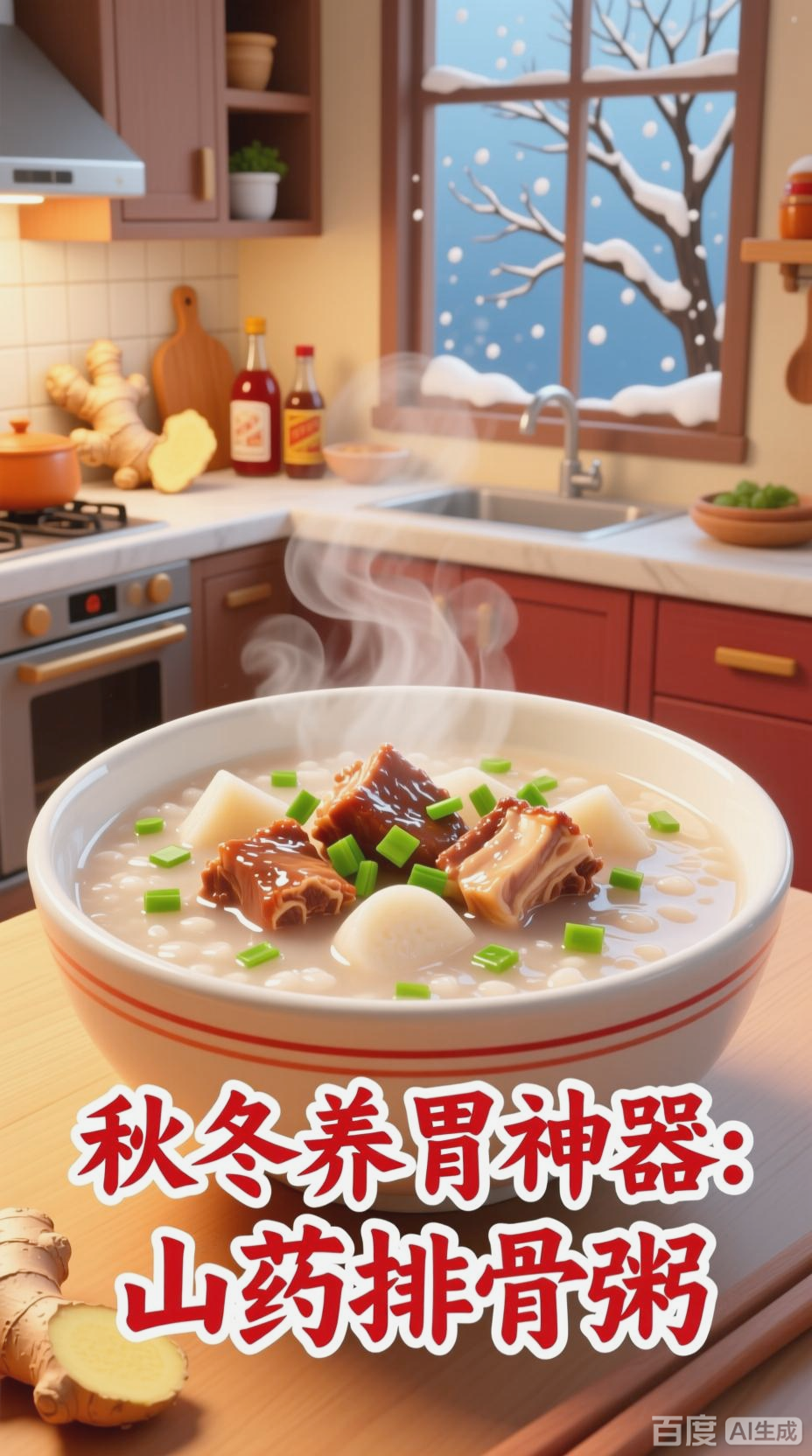 秋冬暖身，山药排骨粥养脾胃