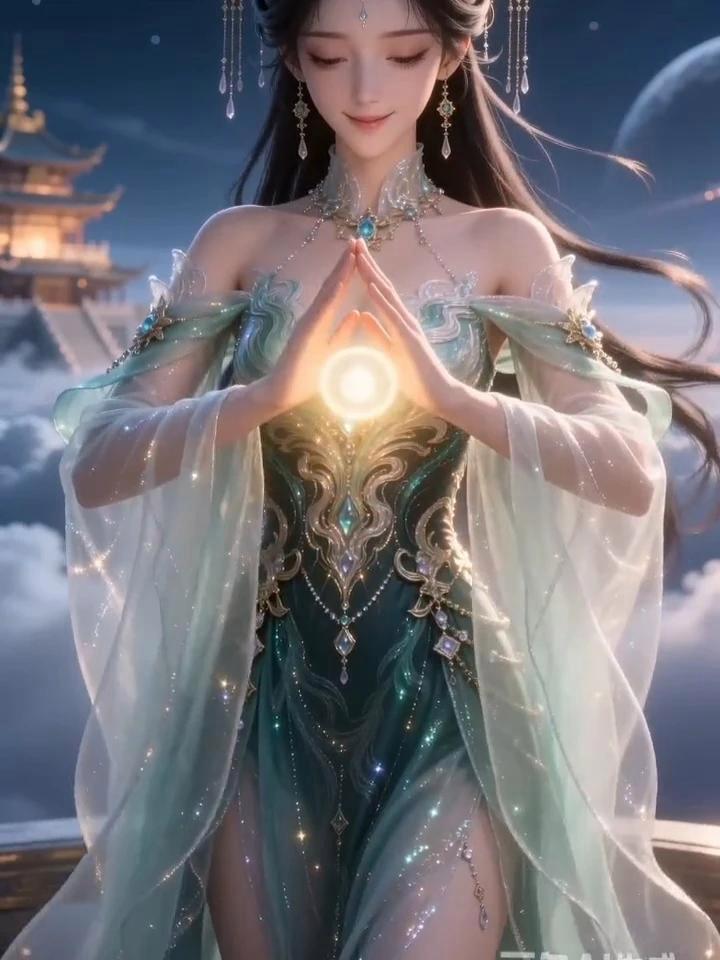 国风女神送祝福：鱼跃龙门青云直上 用AI做祝福视频#AI #精灵妆 #古风图片 #用AI做