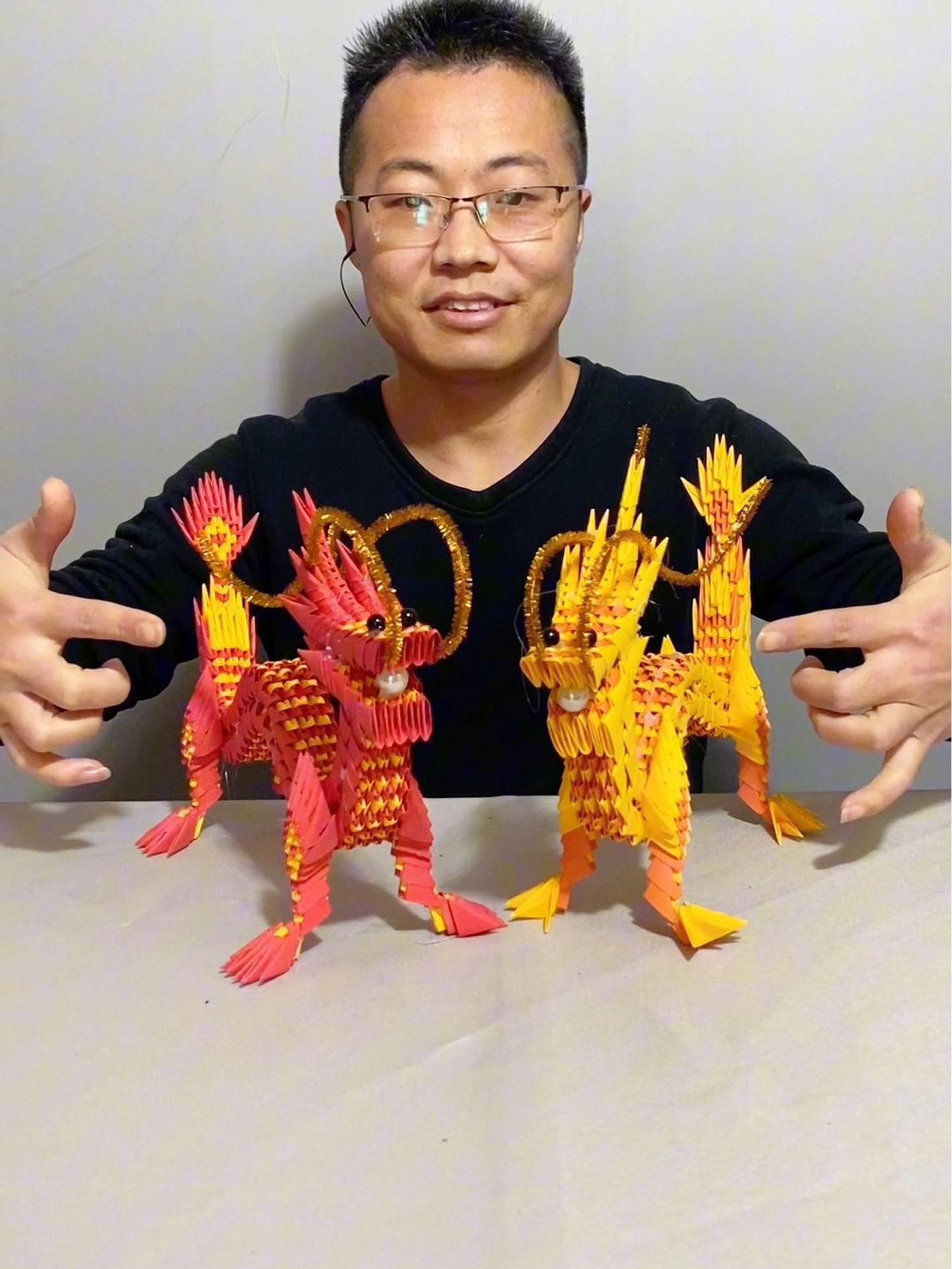 历时三天三夜制作的折纸作品中国龙,好看吗?