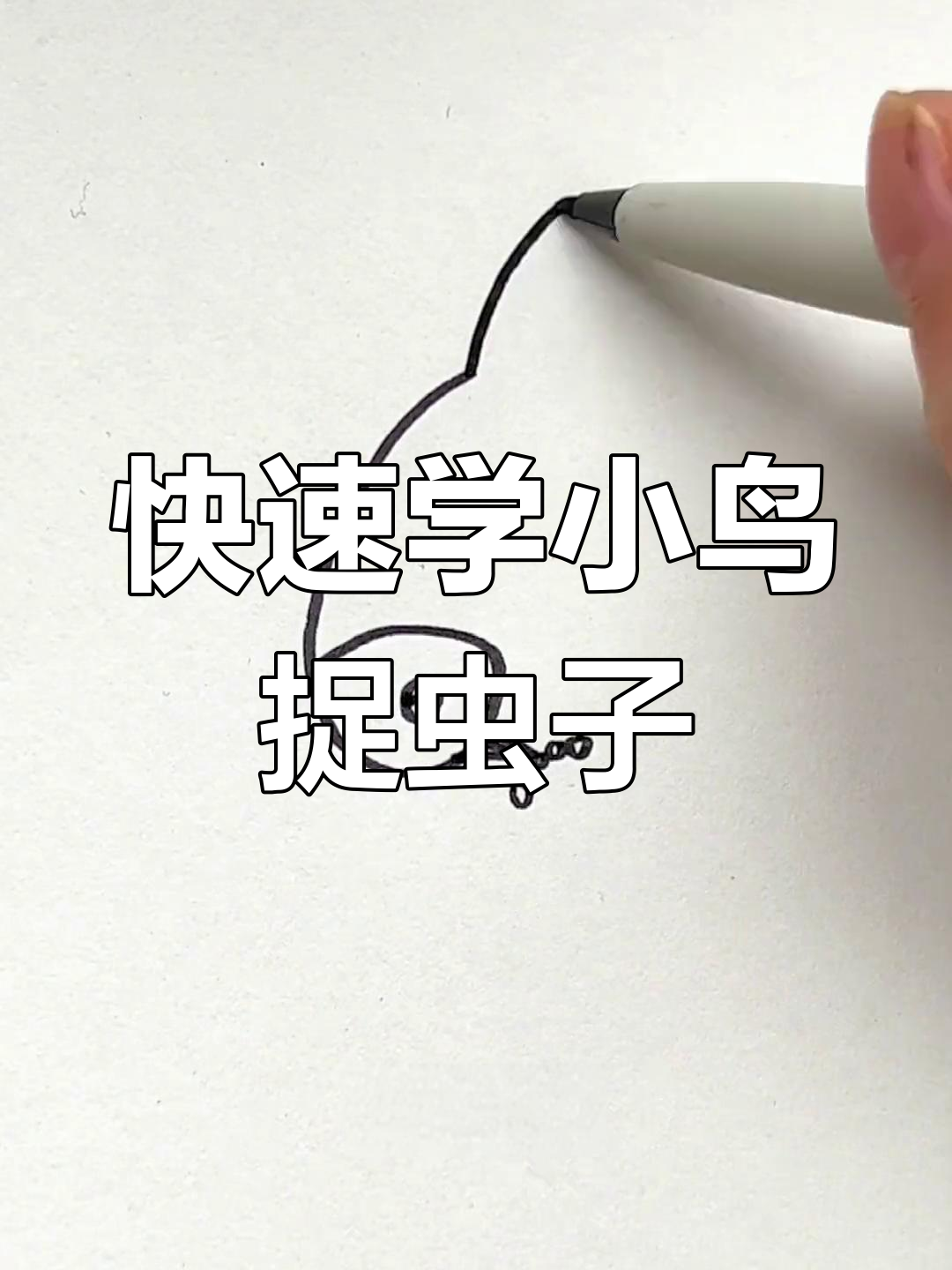 小鸟抓虫子的简单画法,步骤轻松学会