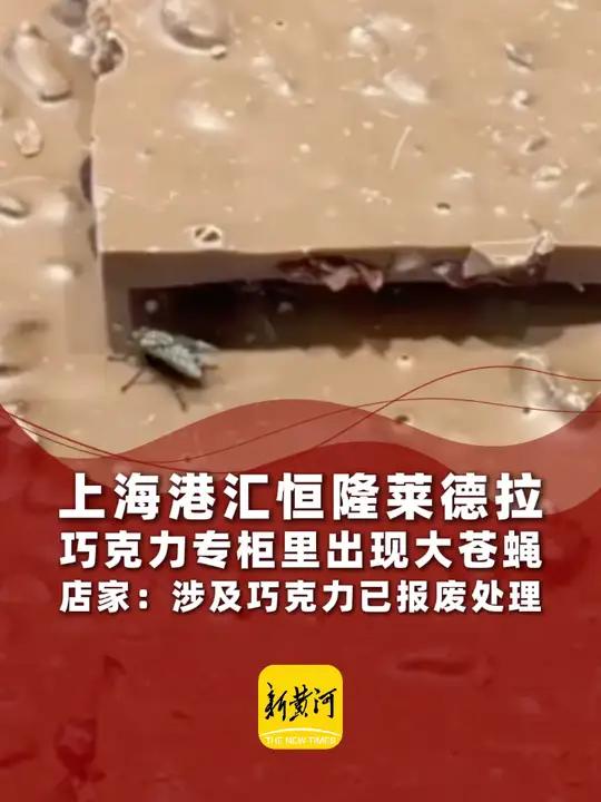9月11日(报道时间)。上海港汇恒隆莱德拉,巧克力专柜里出现大苍蝇,店家:涉及巧克力已报废