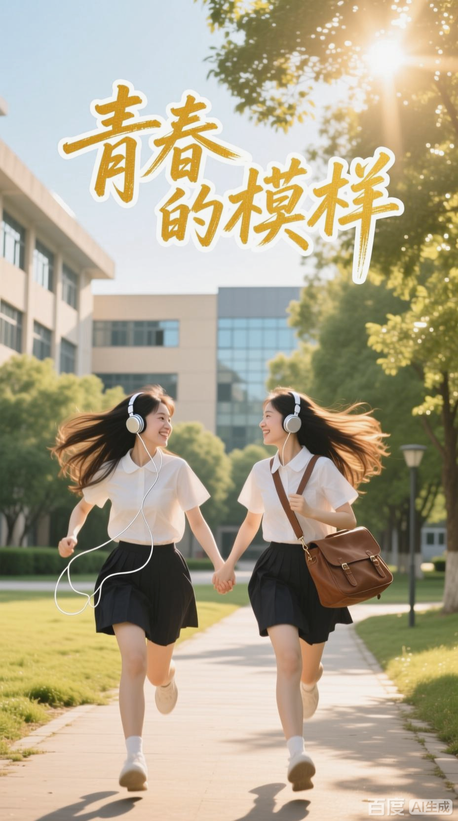 校园奔跑,青春背影