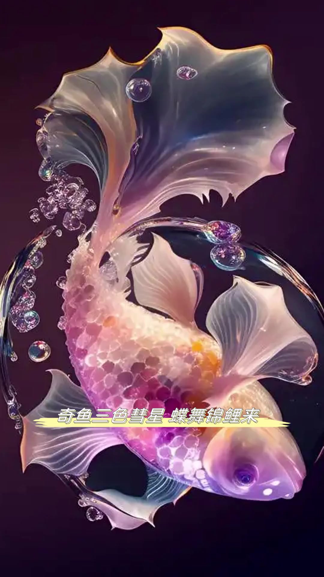 奇鱼三色彗星,蝶舞锦鲤来