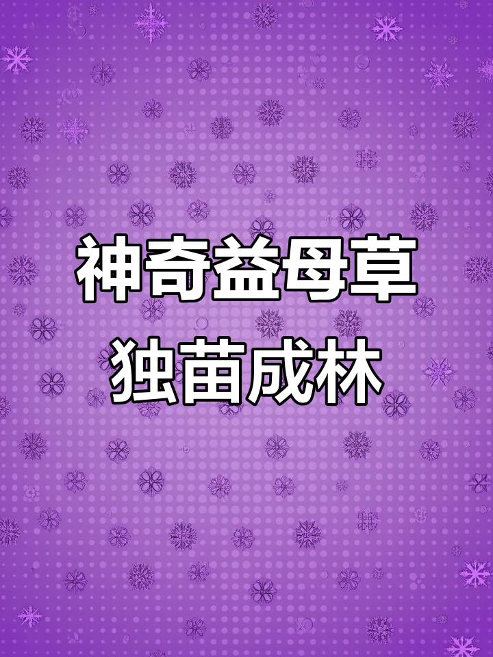 男人女人都能用的神奇益母草,竟然能治手伤!