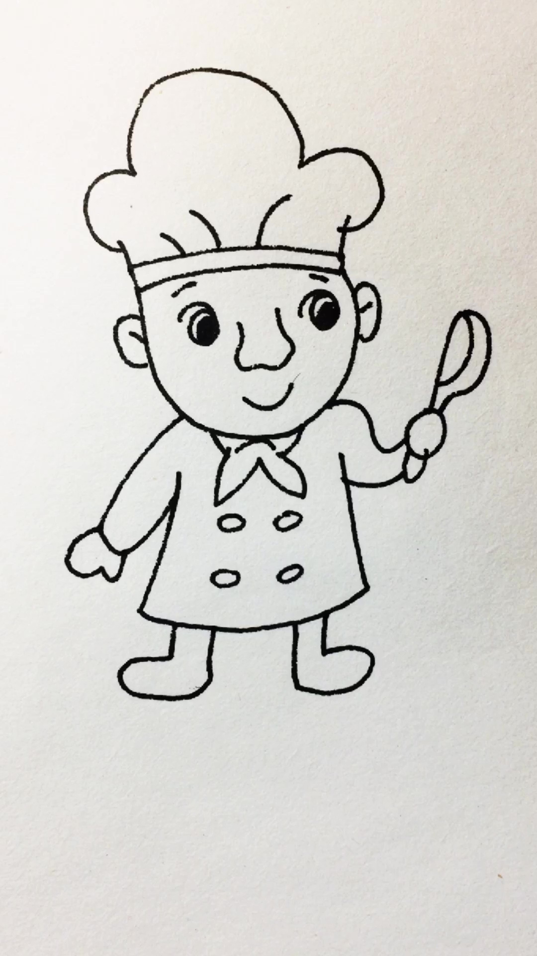 学画小厨师简笔画