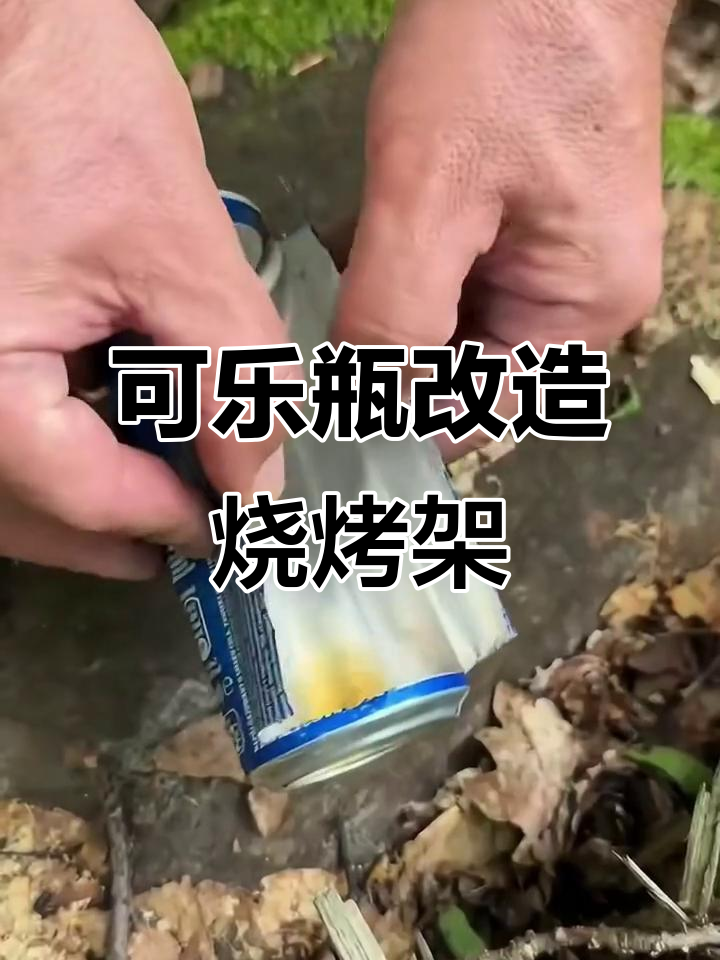 用可乐罐做烧烤架,野外烤鱼鲜美无比