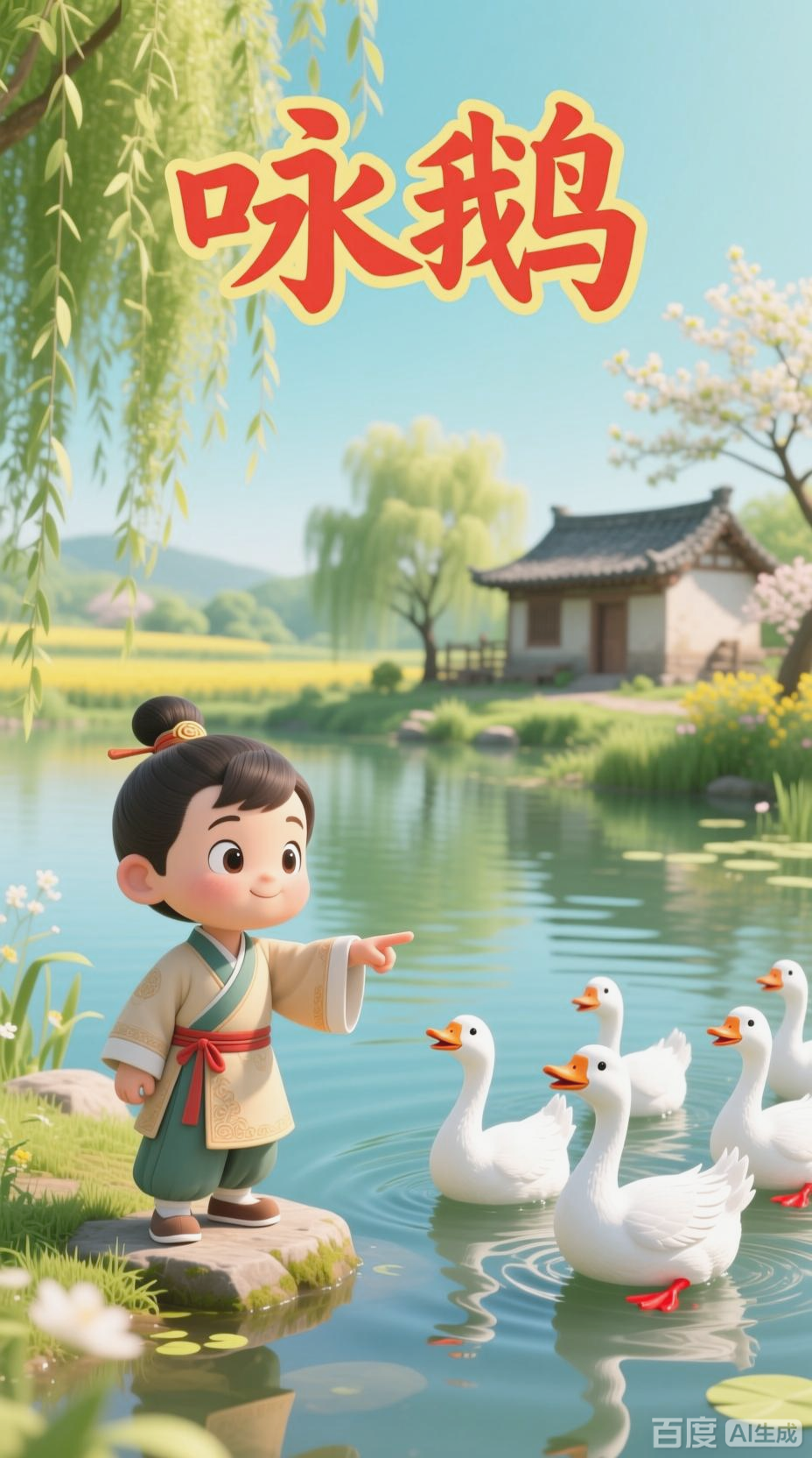 经典古诗《咏鹅》朗诵