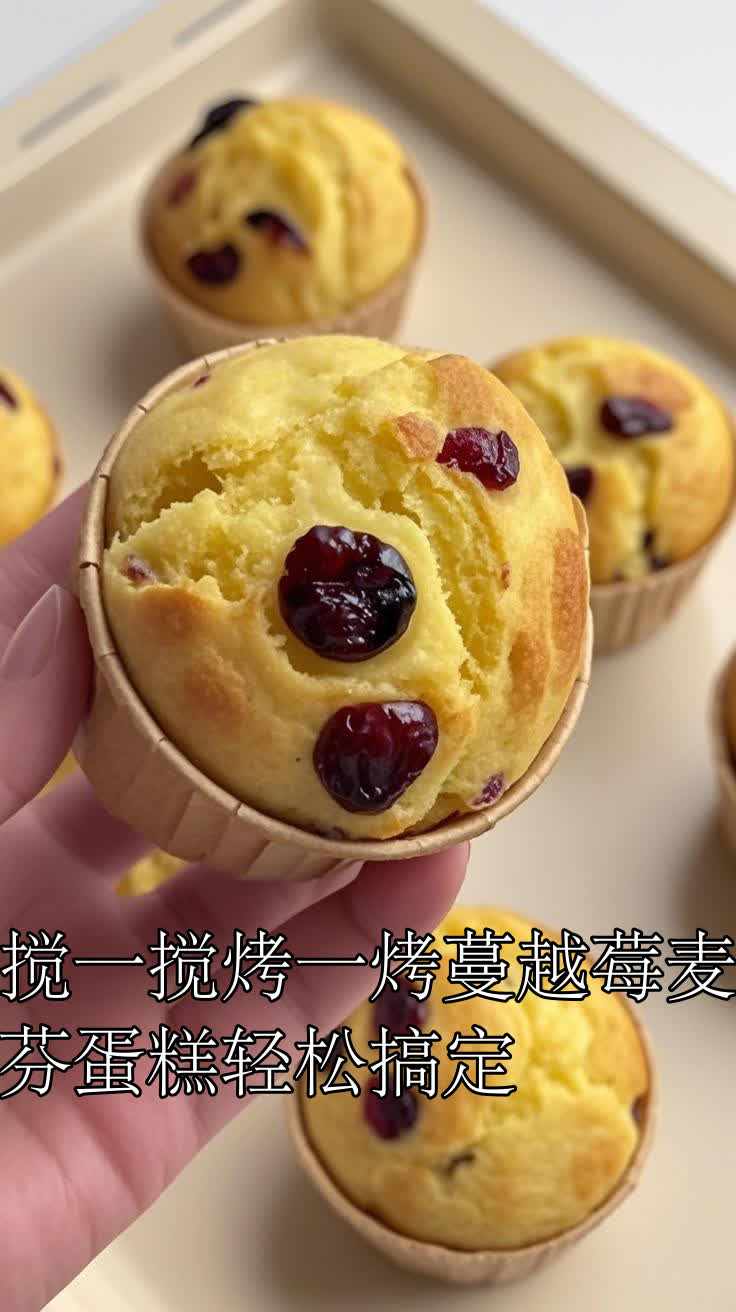 搅一搅烤一烤蔓越莓麦芬蛋糕轻松搞定