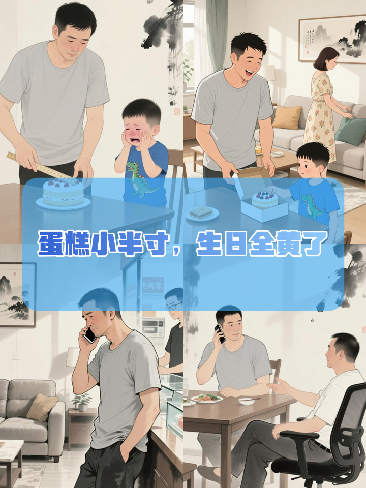 一家三口过生日,网上订的蛋糕却小了半寸,男子:生日都没过成1