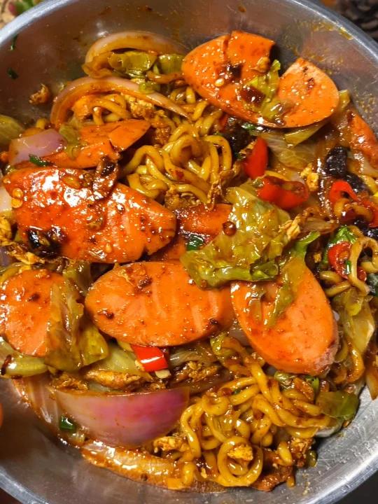 路边摊炒方便面|面条劲道弹牙真的巨好吃