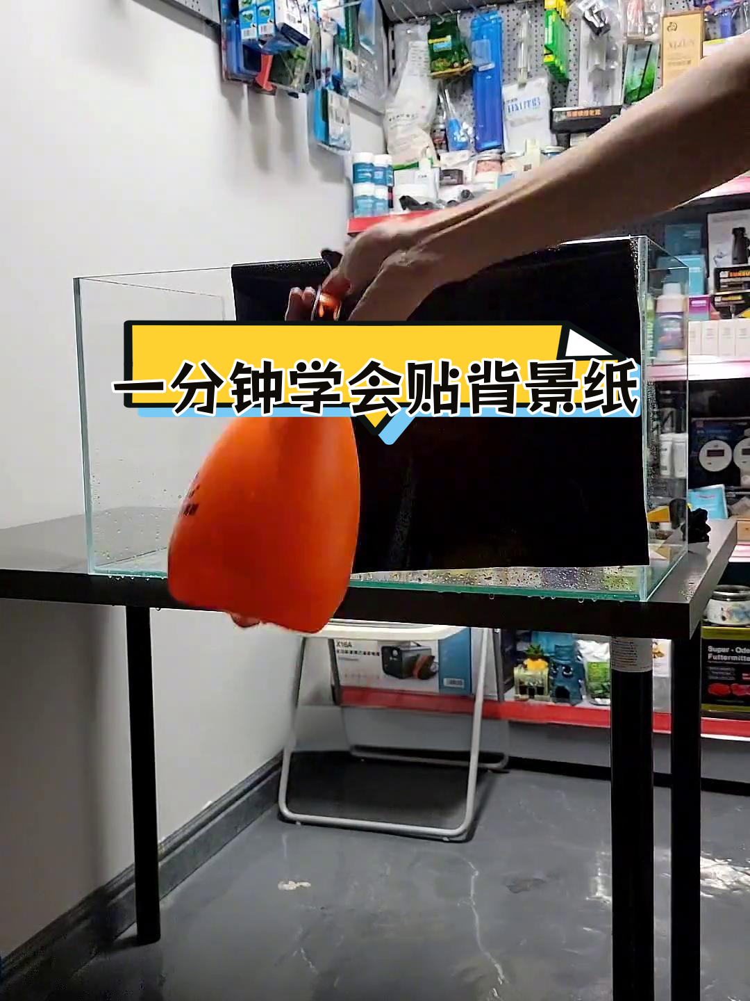 鱼缸背景纸完美粘贴技巧