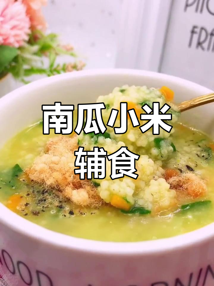 营养南瓜蔬菜小米粥,宝宝八个月以上必试!