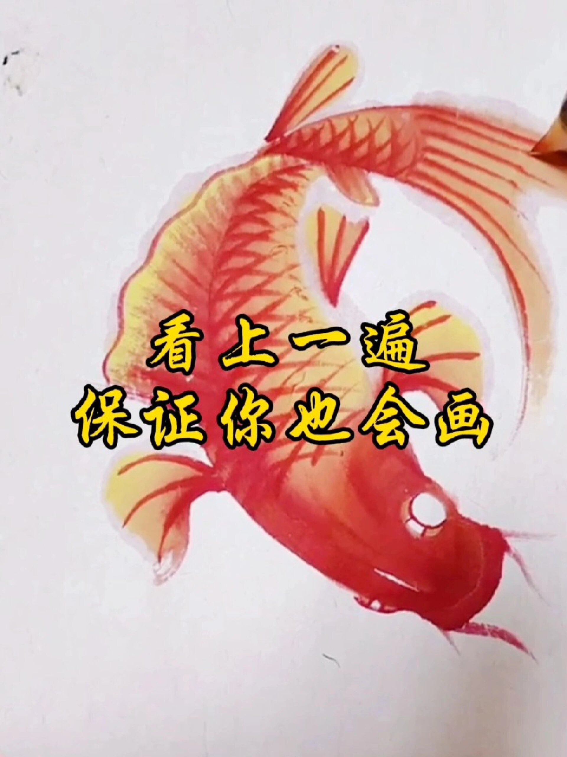简单几笔教你画个大鲤鱼!