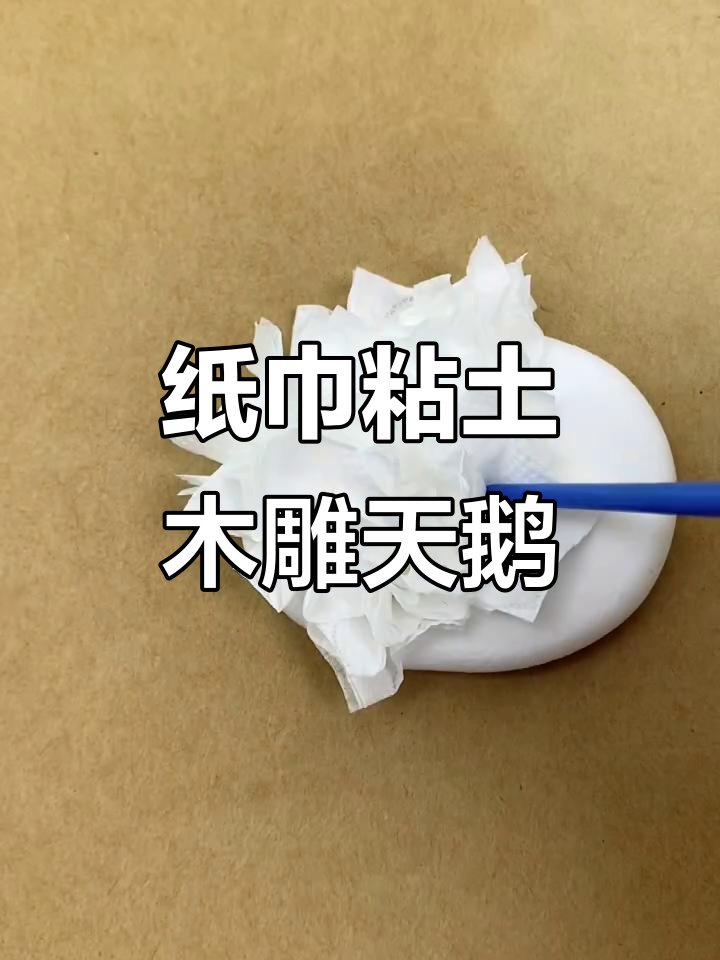 用纸巾和粘土做两只可爱天鹅,简单又有趣!