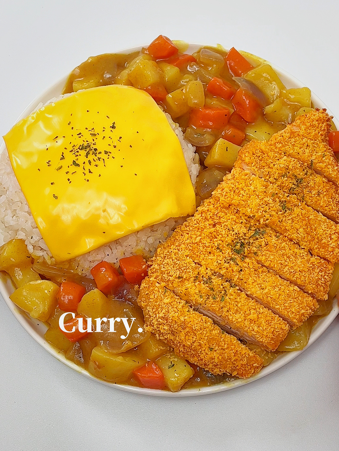 芝士咖喱鸡排饭好吃到舔盘