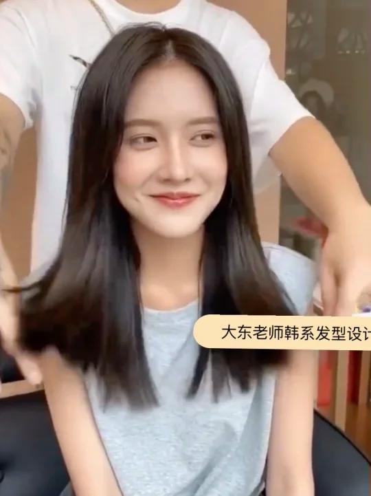 造型烫-黑茶色 造型烫气垫烫 初恋发一点点层次造型烫.非常适合懒人一族.洗完头发大风吹干就