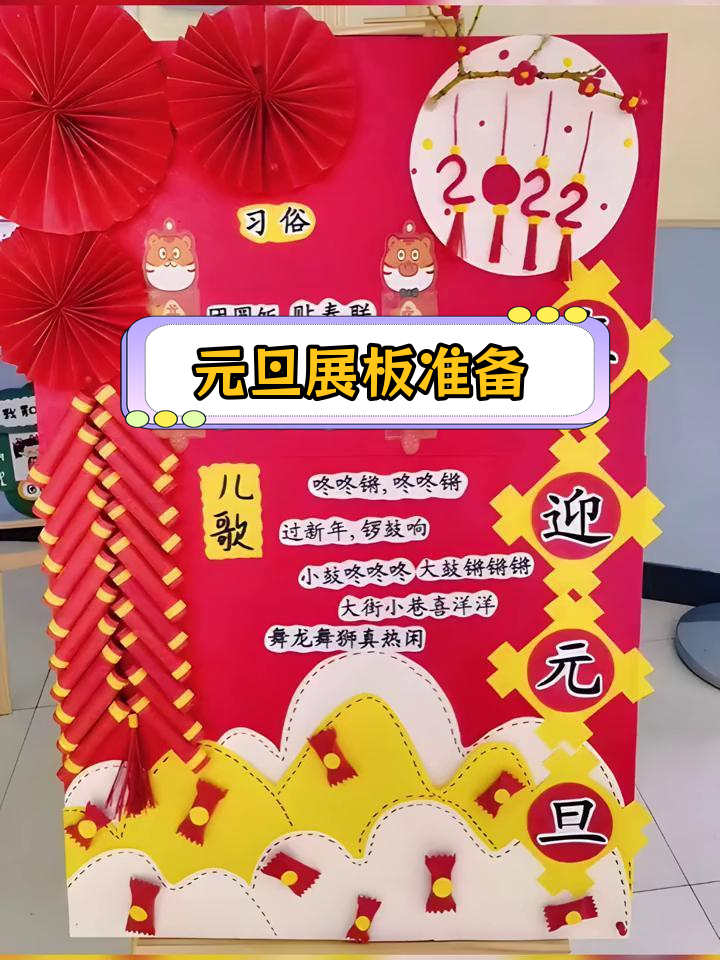 元旦展板创意设计,幼儿园必备