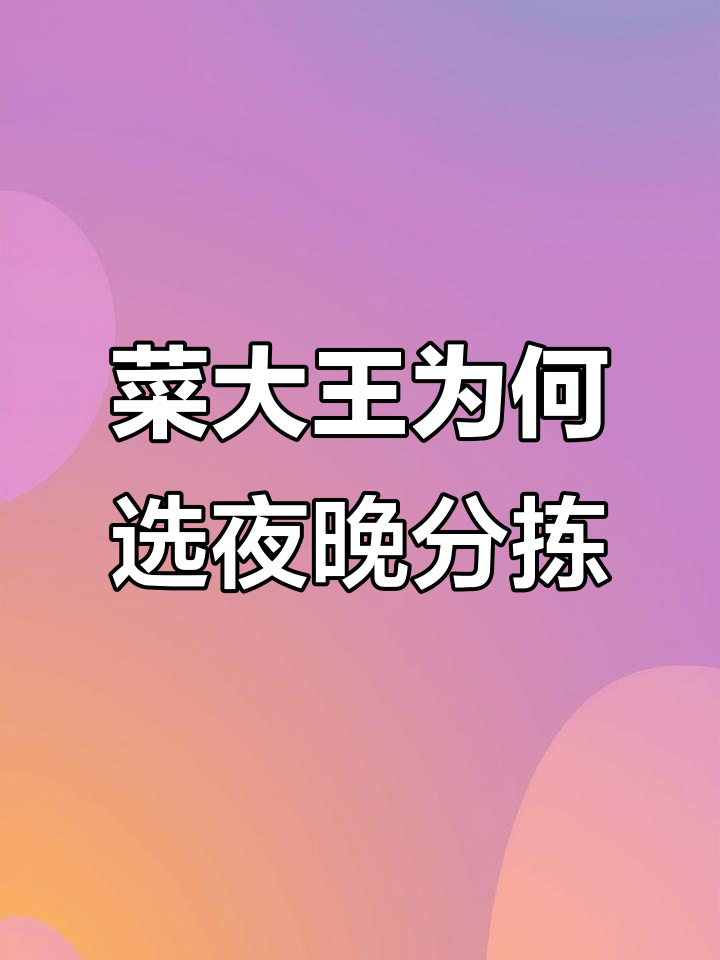 为什么菜大王选择晚上分拣食材,而不是白天?