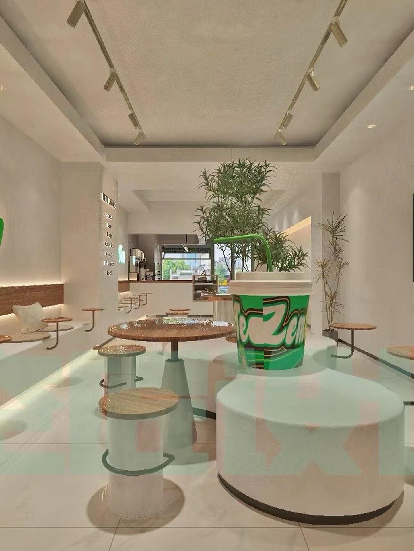 越秀区奶茶店装修完工!改造奶茶店 奶茶店门头设计 餐饮设计 奶茶装修风格 奶茶店