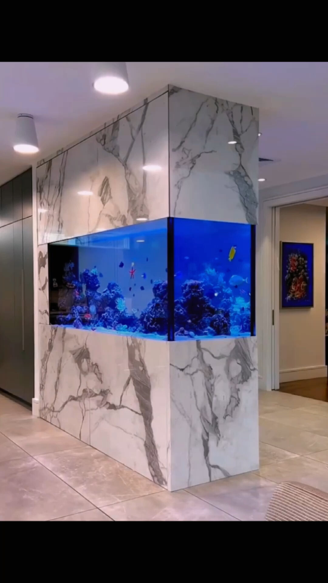 家居家装设计入户门口客厅玄关屏风隔断鱼缸