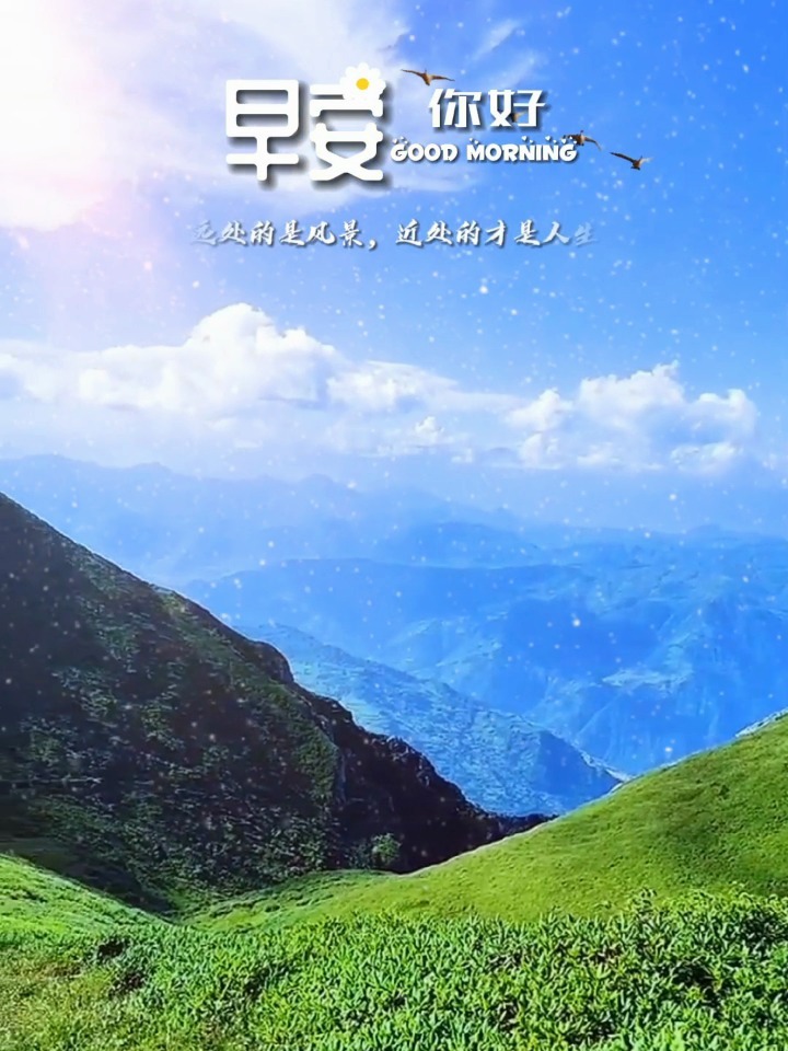 最美早安问候动态表情图片,最新版早上好图