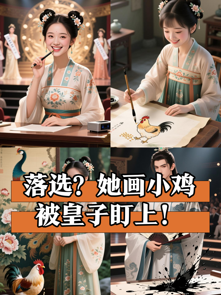 为落选故意画小鸡啄米,谁知九皇子暗中调包选中她