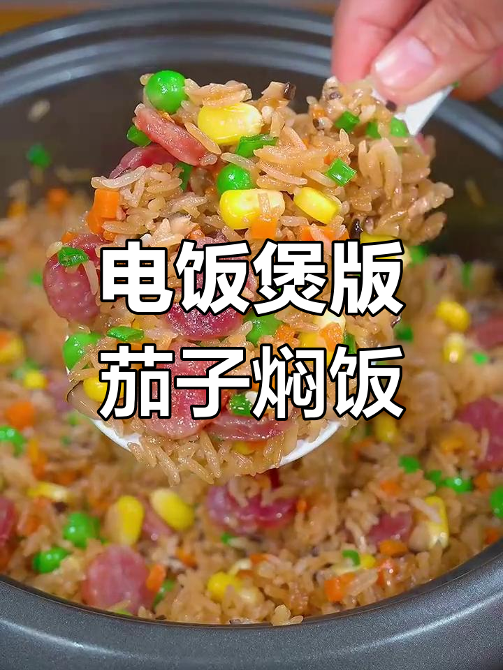 茄子焖饭,电饭煲一煮满屋香,简单又营养