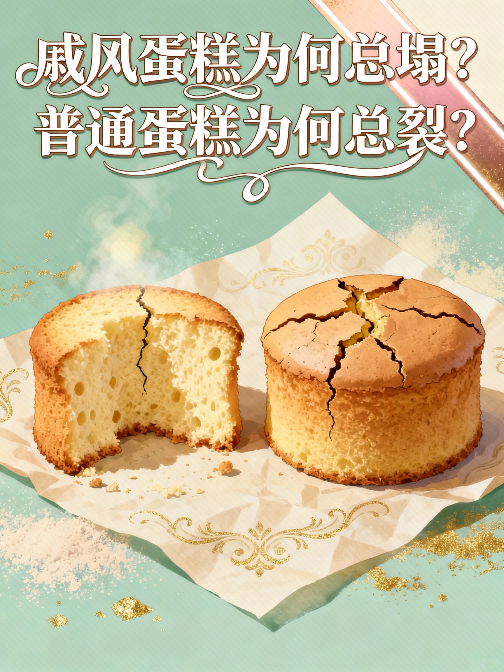 戚风蛋糕为何总塌?普通蛋糕为何总裂?