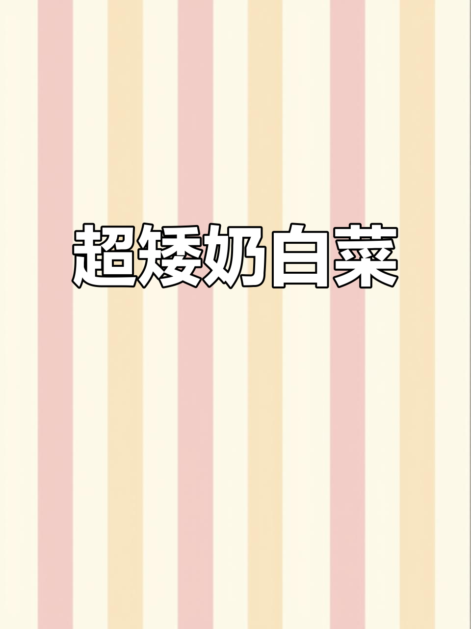 矮脚黄奶白菜：超短叶柄，嫩滑又好销