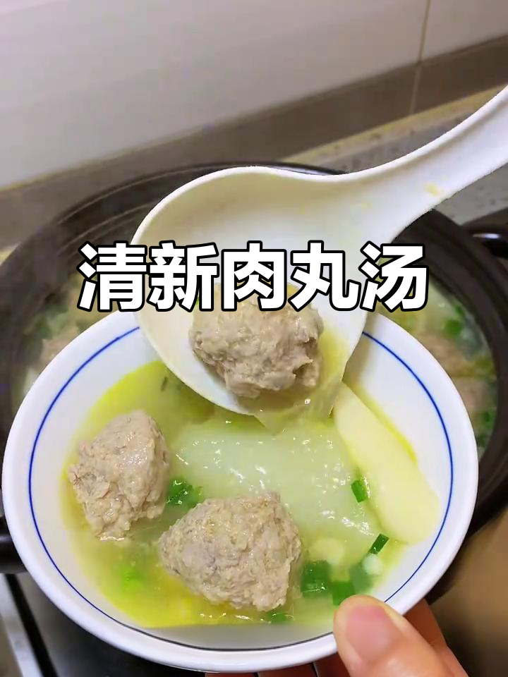 清汤肉丸子,解腻又美味,山药冬瓜搭配更清爽