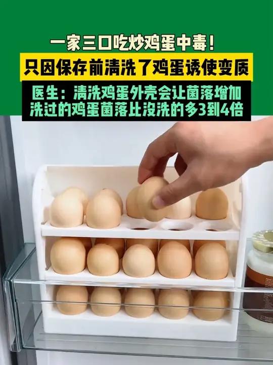 一家三口吃炒鸡蛋中毒!只因保存前清洗了鸡蛋诱使变质,医生:清洗鸡蛋外壳会让菌落增加,洗过的
