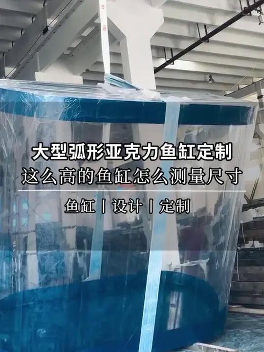 这么高的鱼缸要怎么测量尺寸呢?大型弧形亚克力鱼缸定制