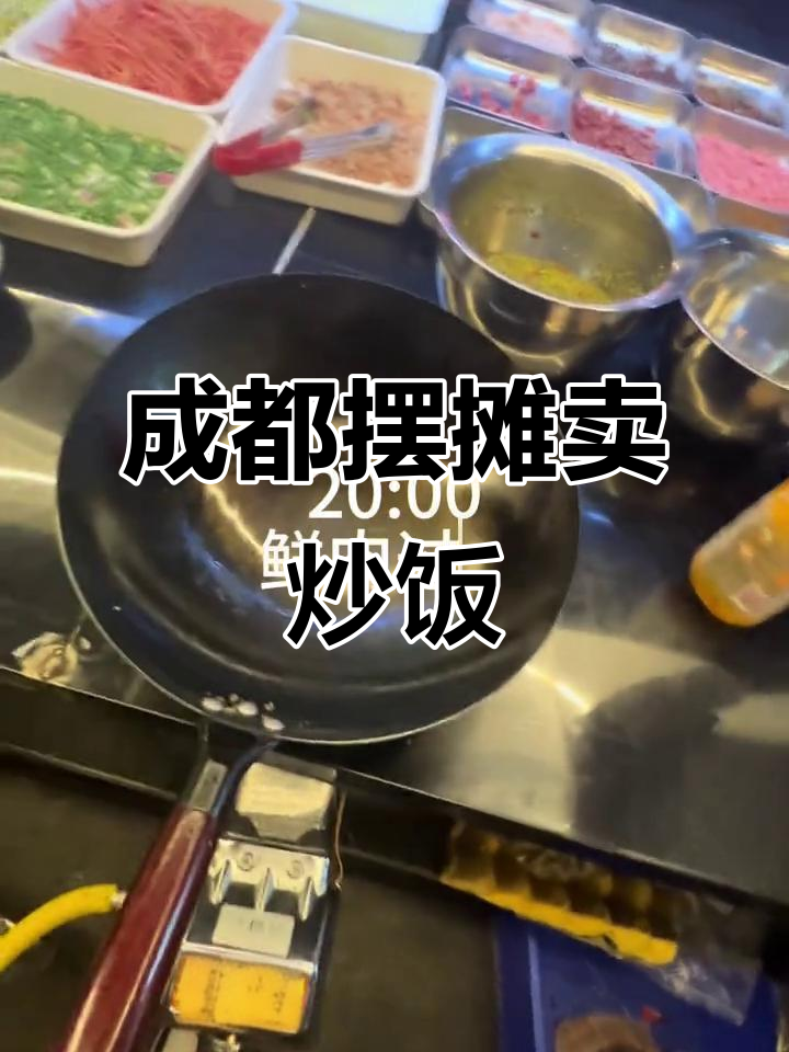 成都街头炒饭摊,生意火爆的一天