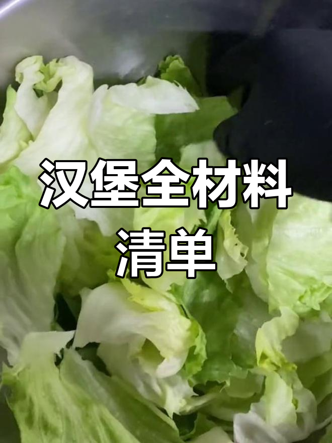 汉堡必备食材:肉、蔬菜、酱料一应俱全